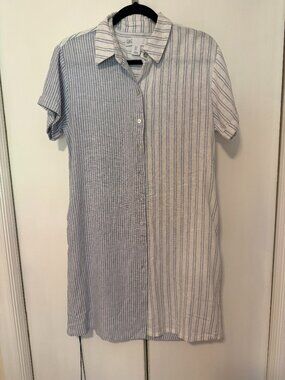 c & c LInen & Cotton Shirt Dress